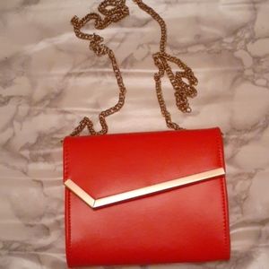Hot Pink and gold shoulder bag
